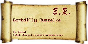Borbély Ruszalka névjegykártya